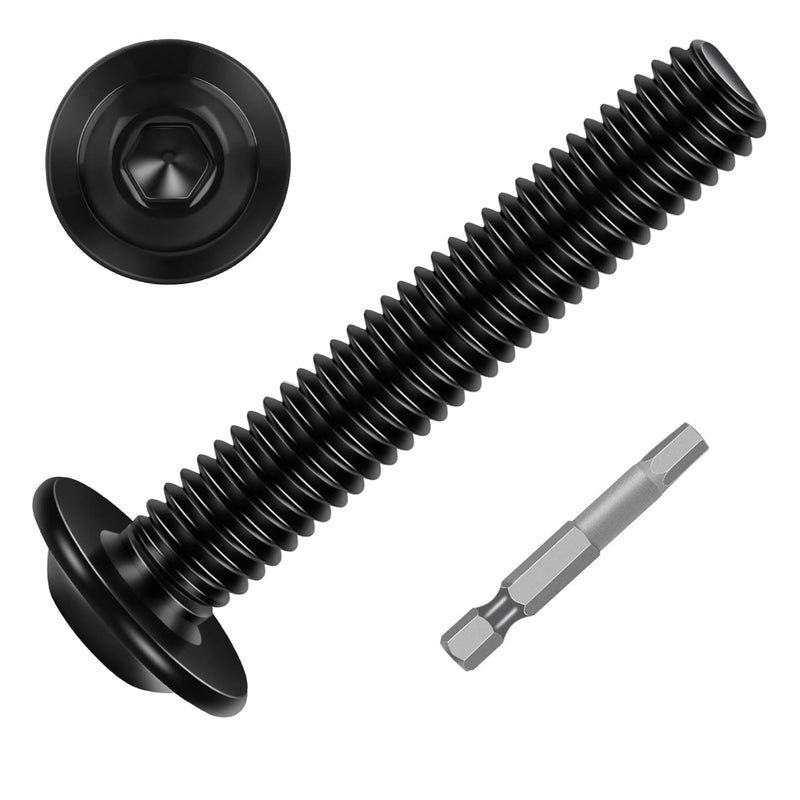 Etauwe 20-Piece M8-1.25 x 80mm Flange Button Head Screws - Black 304 Stainless Steel Socket Head Screws, Allen Hex Drive & Bit Included, Full Thread Machine Bolts - Image 1